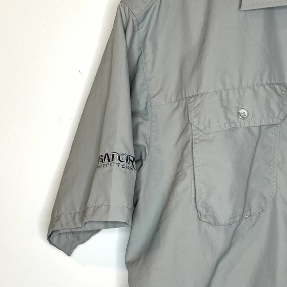 Gator Outfitters Gray Outdoorsman Fishing Shirt Short Sleeve Size L - Picture 4 of 7